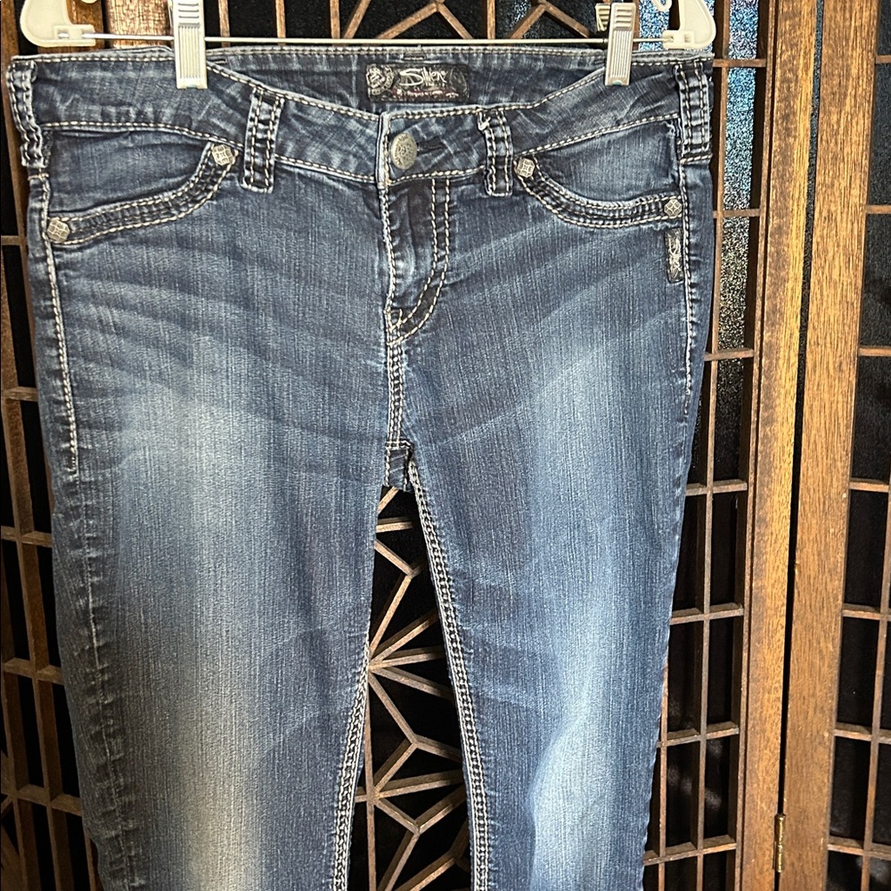 SILVER SUKI SUPER SKINNY LOW RISE JEANS 32 - Picture 4 of 10
